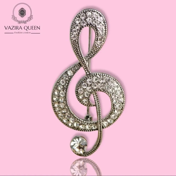 VQ Music Note Brooch - Picture 1 of 5